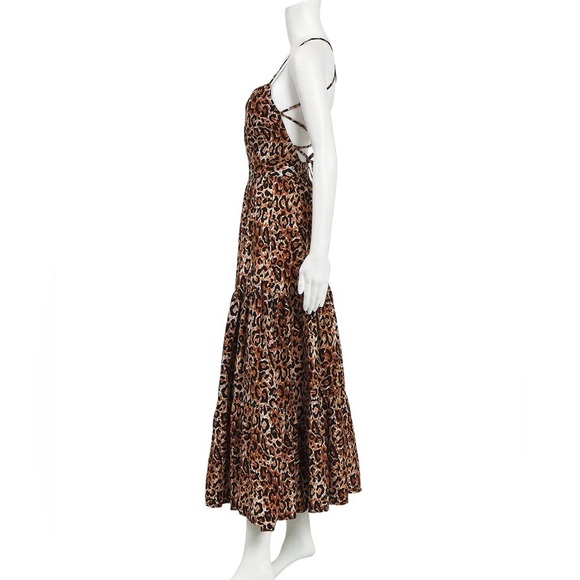 TIGERLILY Divya Leopard Print Crossover Back Tiered Midi Maxi Dress NWOT RRP$269 - Picture 9 of 16